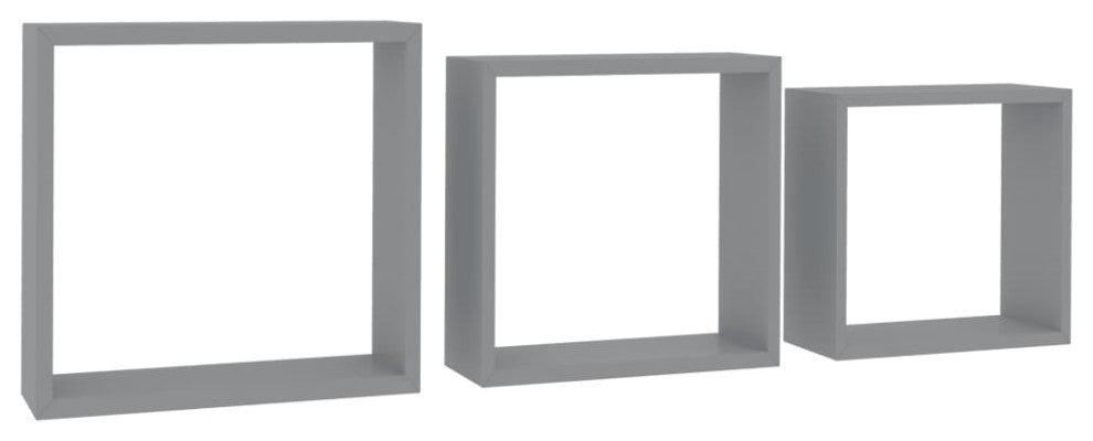 vidaXL wall cube shelves Floating Cube Shelves Display Shelves 3 Pcs Gray