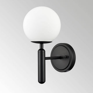 Modern Wall Sconces Set of 2 With Opal Glass,Black
