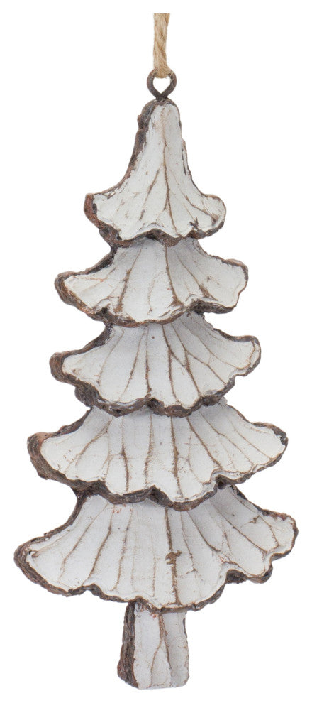 Carved Pine Tree Ornament, Set of 12