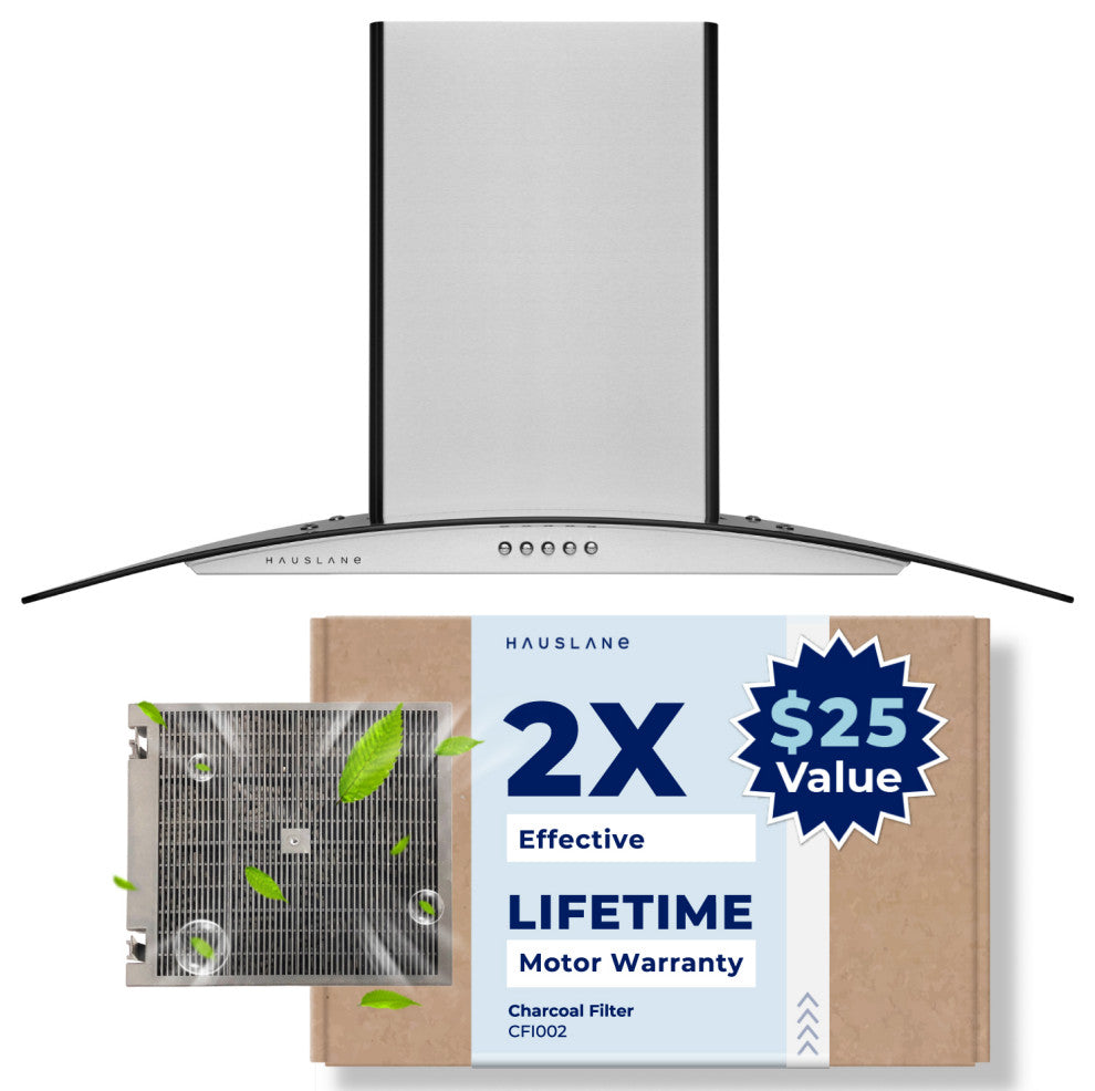 Hauslane | Chef Series Range Hood WM-600 European Style Kitchen Extractor, 36"