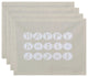 18"x14" Happy Holidays, Word Print Placemat, Cream And Off White, Set of 4