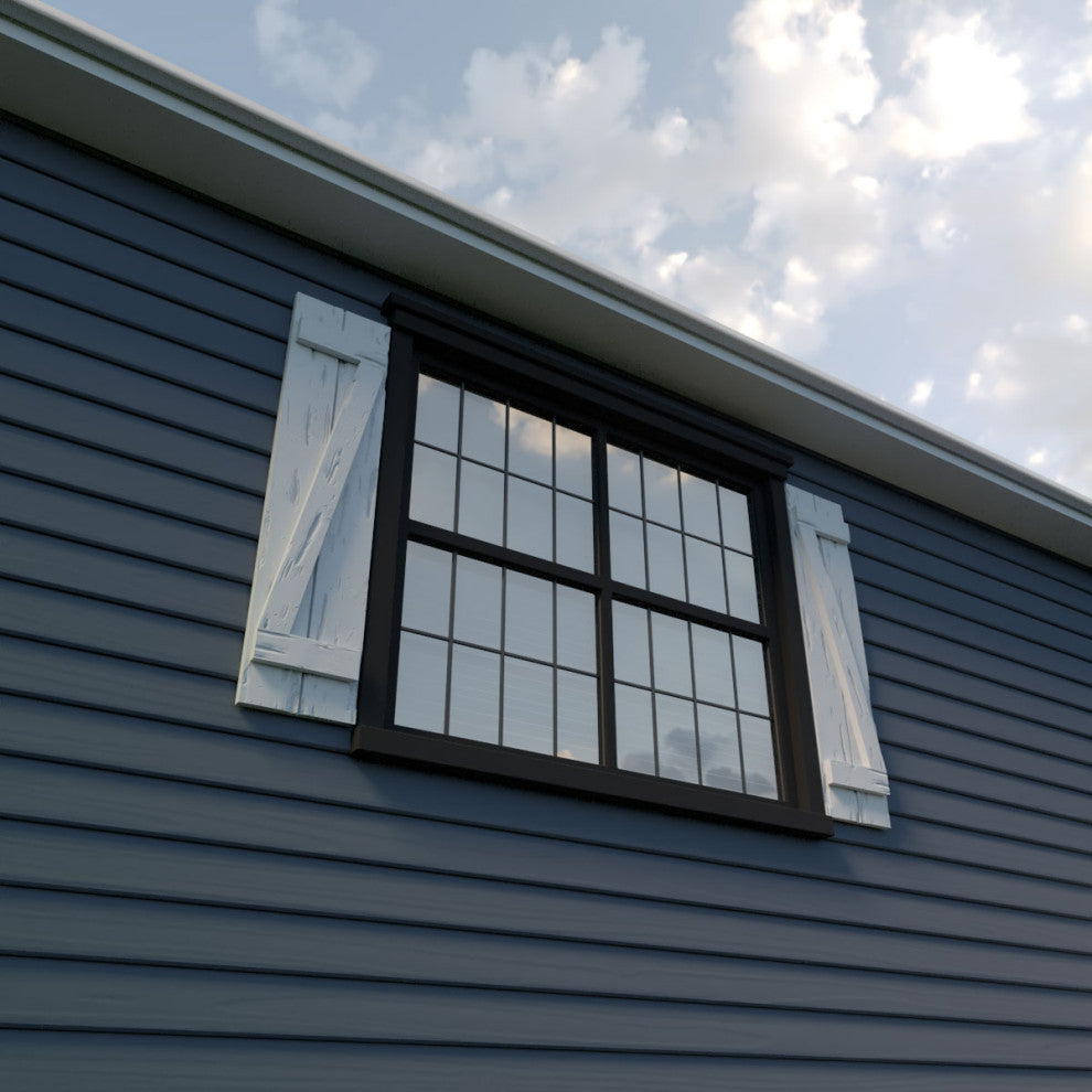 Rustic 2 Board Joined B-N-B Faux Wood Shutters, Pecky Cypress, 11x62"