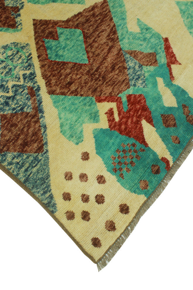Balochi Imane Ivory/Red Rug, 4'0x5'10