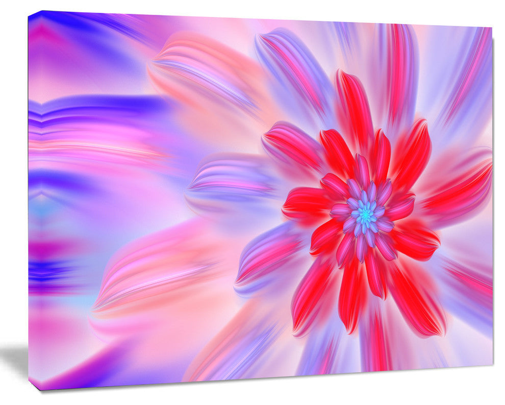 Dance of Fractal Pink Petals, Abstract Wall Art Canvas, 40x30