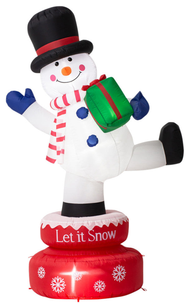 6FT Lighted Inflatable Rotating Snowman Decor