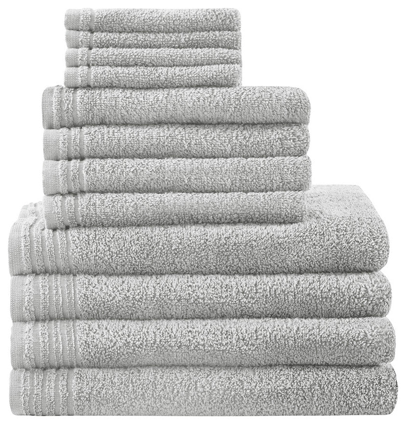 510 Design Big Bundle Cotton Quick Dry Antimicrobial 12-Piece Towel Set, Grey