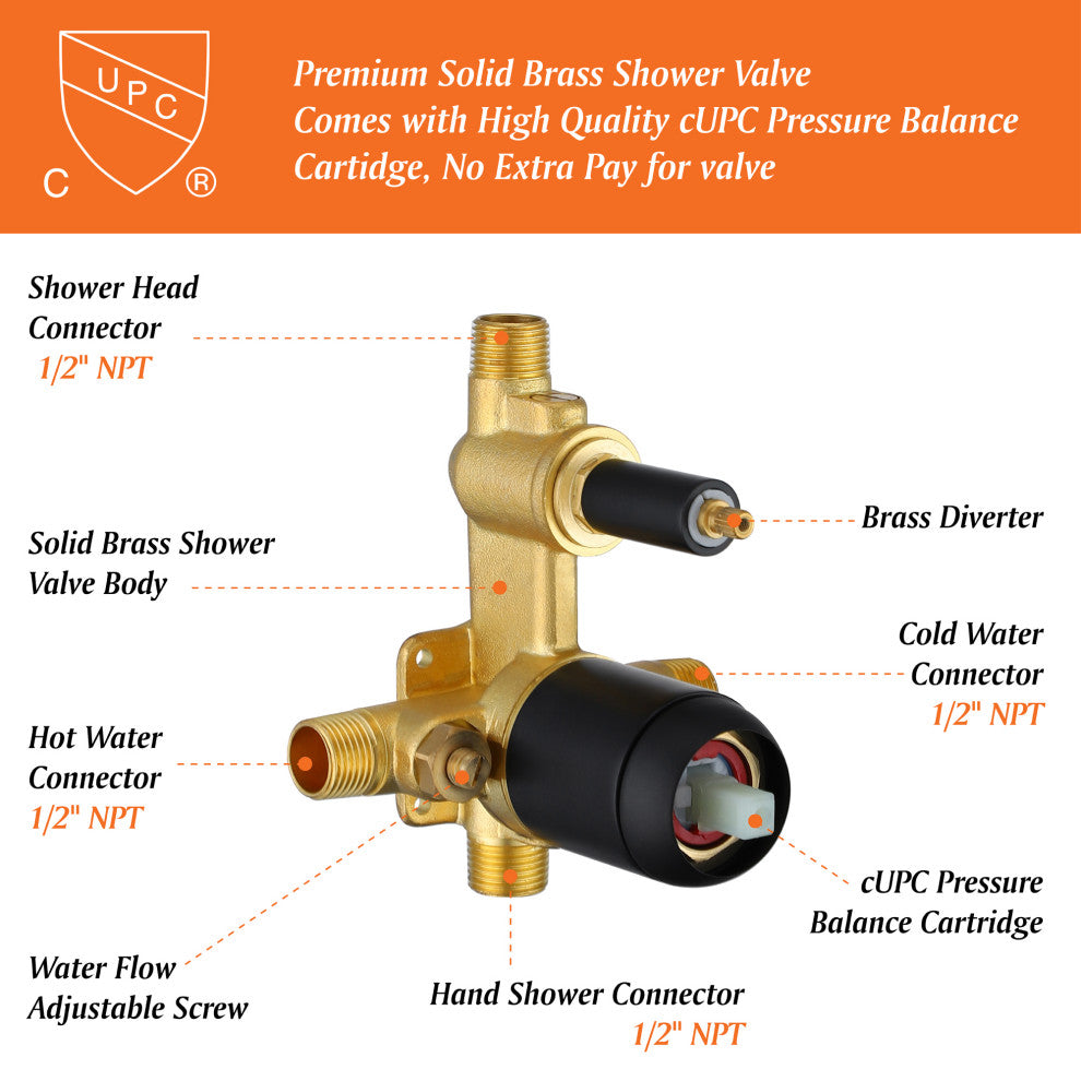 Single Handle Wall Mounted Waterfall Faucet With Handshower, Matte Black