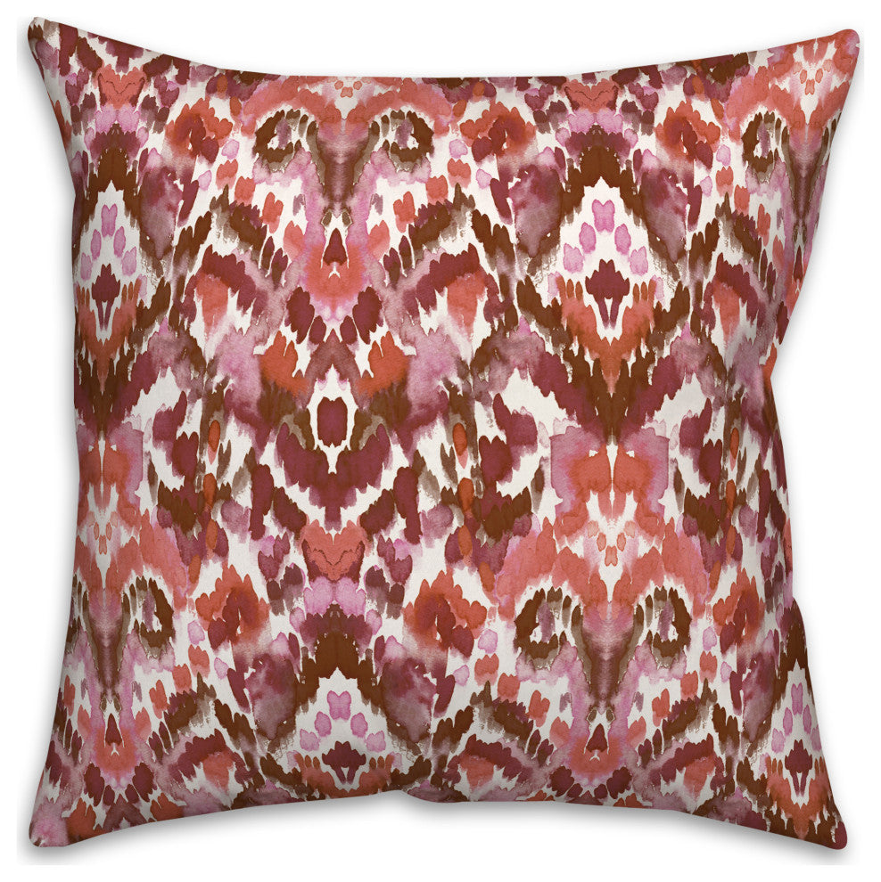 Red Ikat 18x18 Spun Poly Pillow