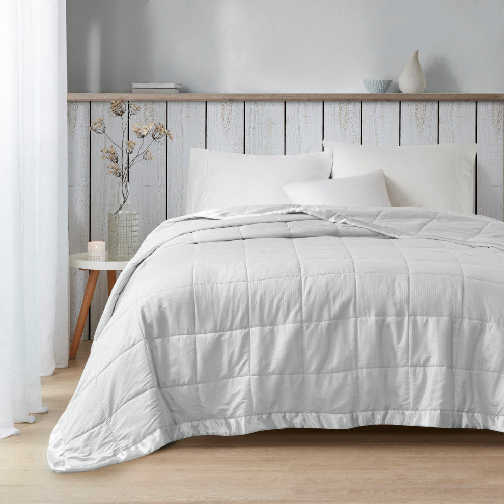 Madison Park Solid Embossed Microfiber Premium Oversized Blanket, Full/Queen
