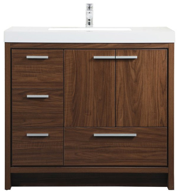 Walker 36" Single Bathroom Vanity, Walnut