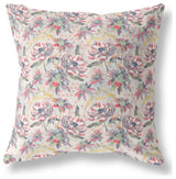 20" Pink Yellow Roses Indoor Outdoor Throw Pillow