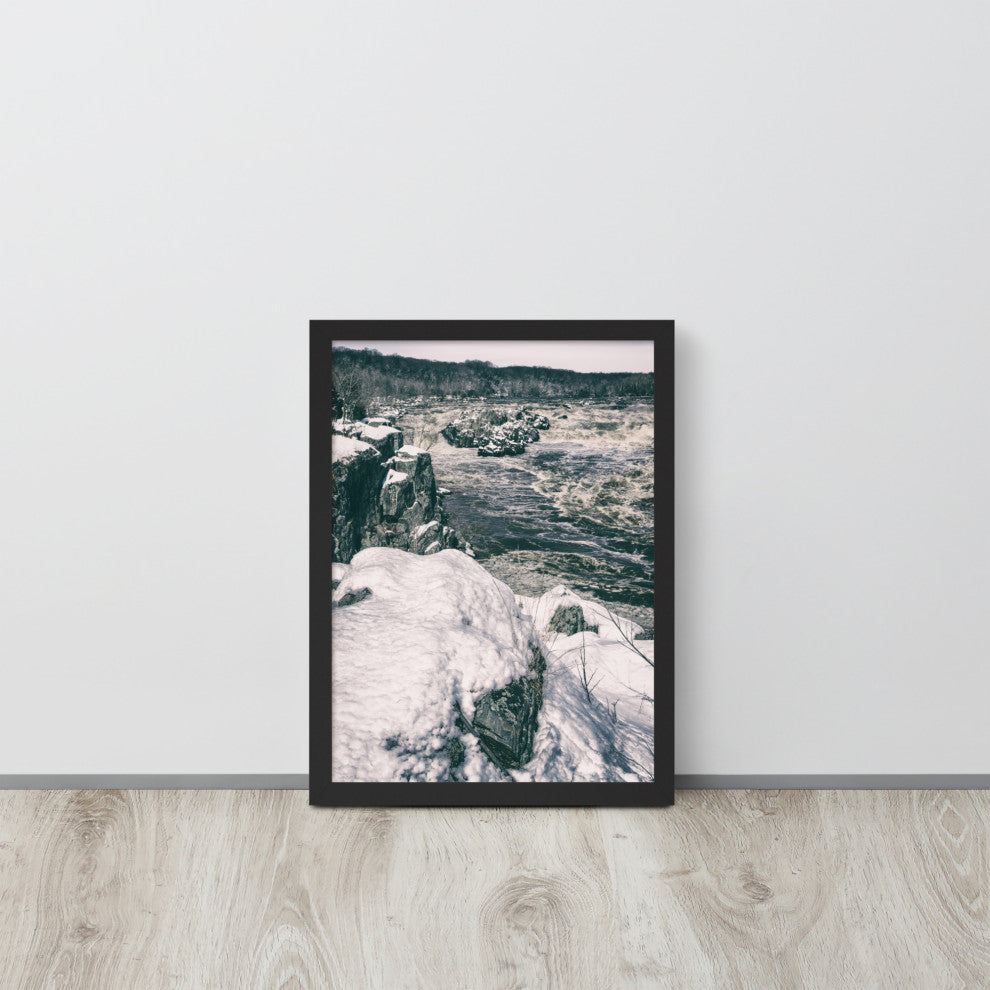 Great Falls Vintage Rural Landscape Framed Photo Paper Wall Art Prints, Black, 12" X 16"