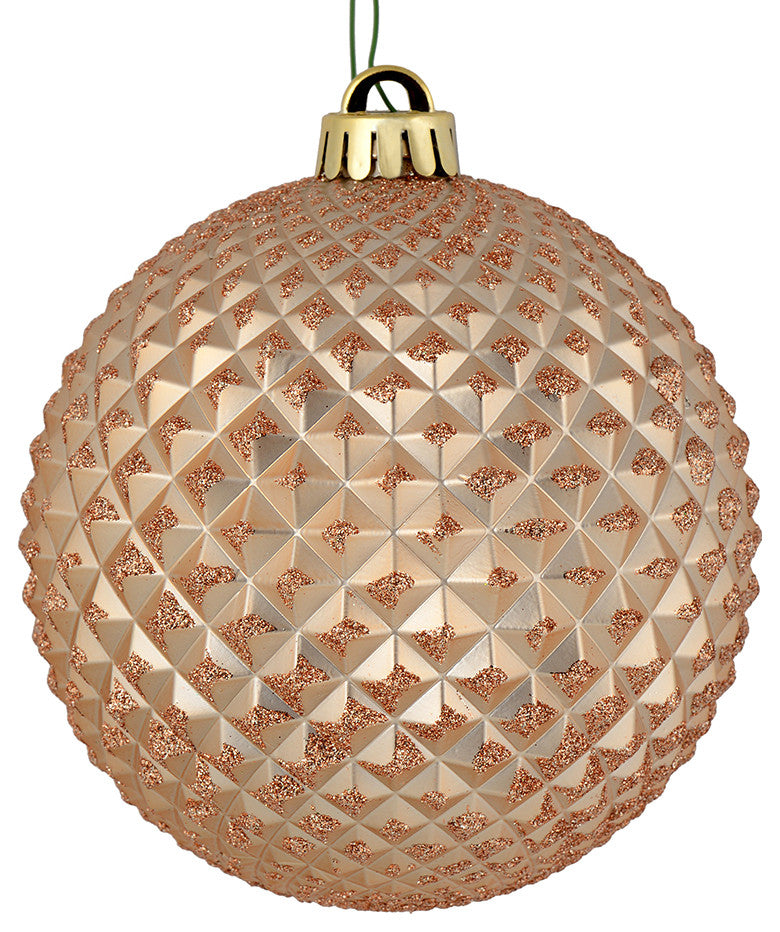 Vickerman N188480D 2.75" Cafe Latte Durian Glitter Ball Ornament, 12 Per Bag