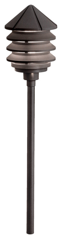 Kichler Six Groove 1-Light 12V Path/Spread Light, Textured Architectural Bronze