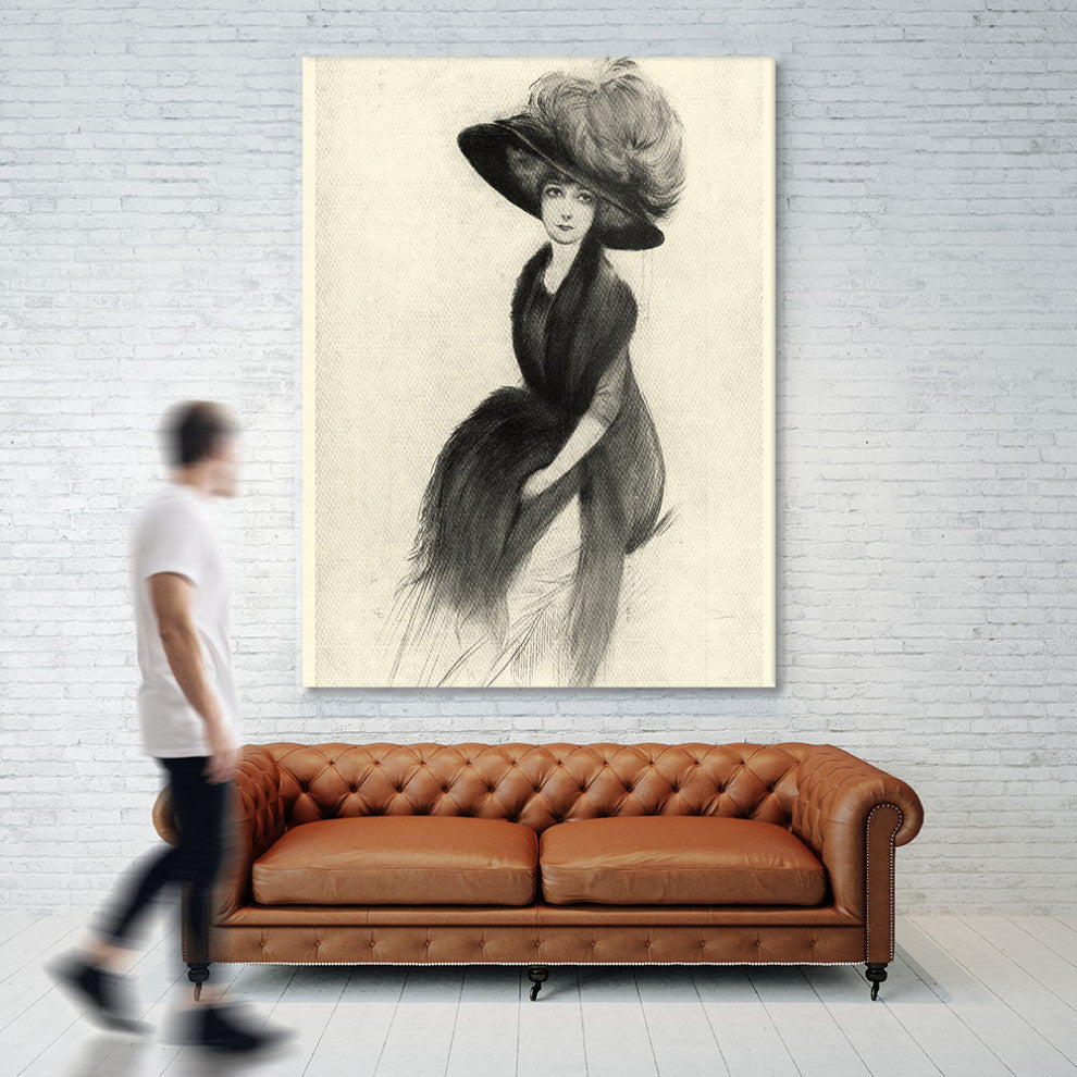 "Feather Hat II" Fine Art Giant Canvas Print, 54"x72"