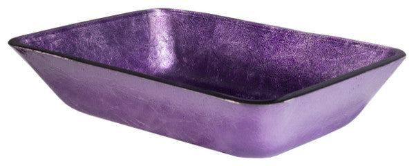 Eden Bath EB_GS78 Rectangular Purple Foil Glass Vessel Sink