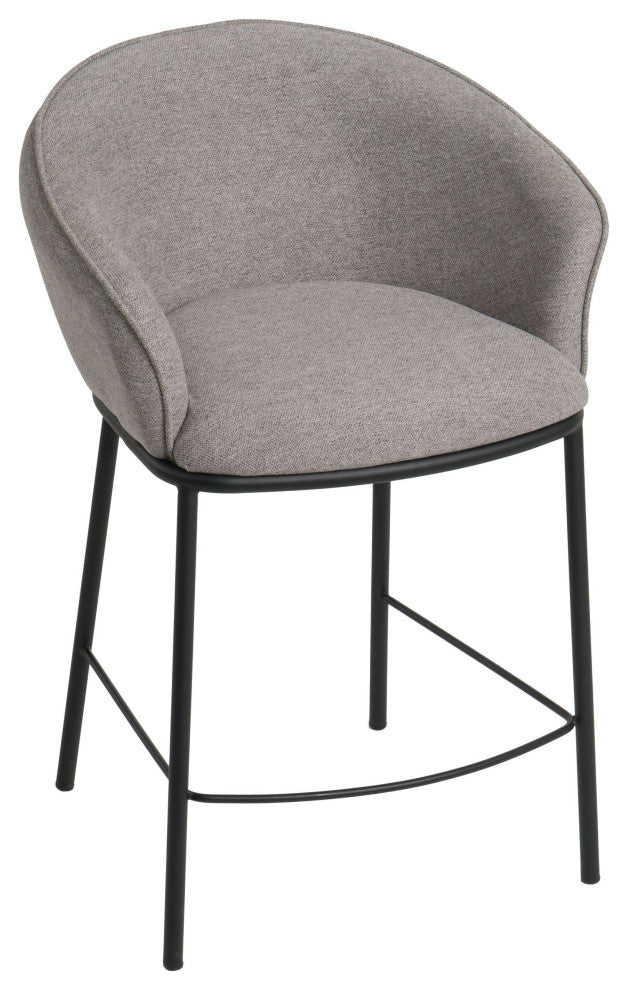 Modrest Rumi Modern Grey and Black Counter Stool