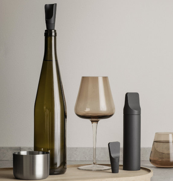 Ilo Set of 4 Wine Accessories, Moonbeam/Beige