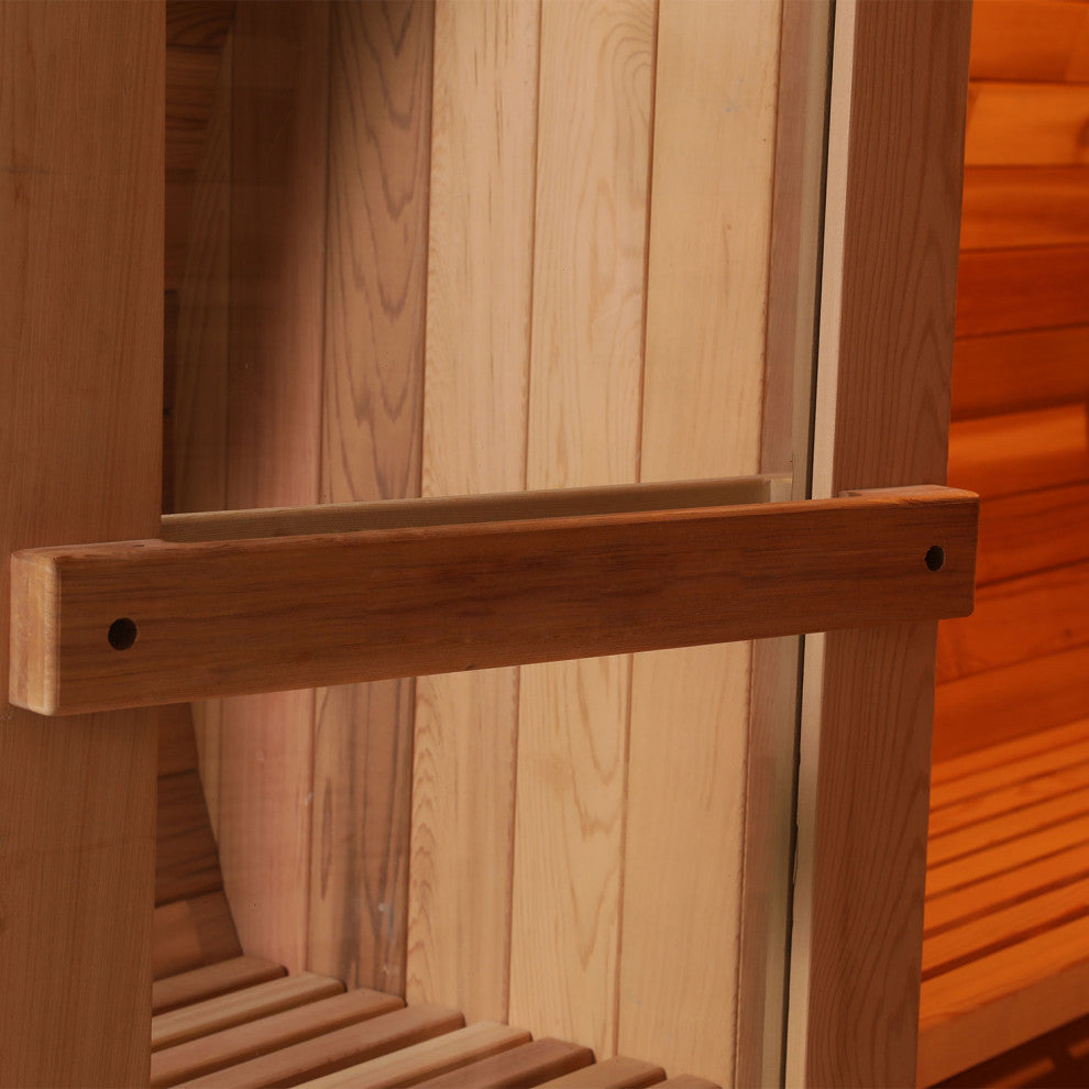 6-Person Patchwork Red Cedar Traditional Steam Sauna