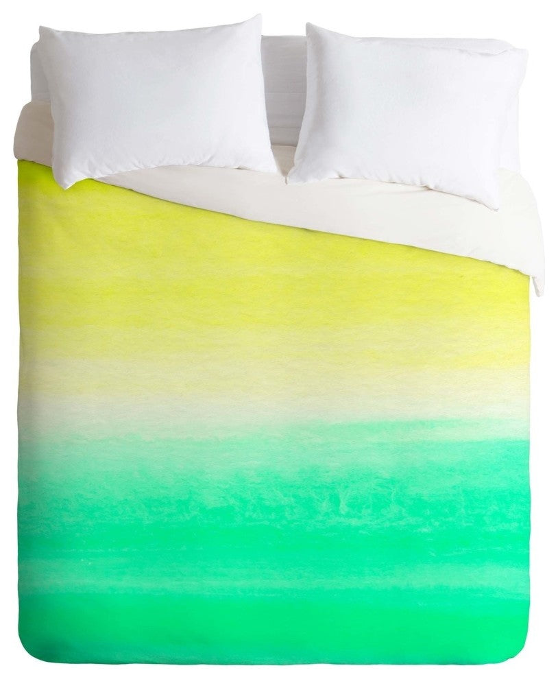Deny Designs Rebecca Allen When Yellow Met Turquoise Duvet Cover - Lightweight