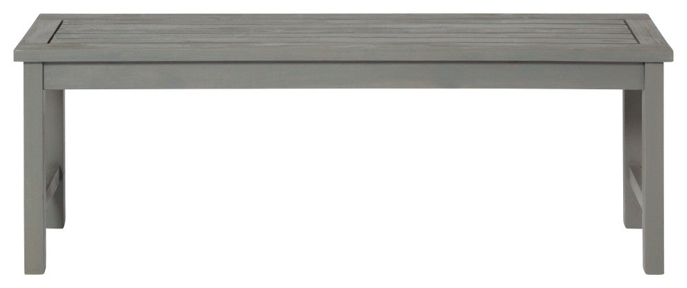 Acacia Wood Patio Dining Bench - Grey Wash