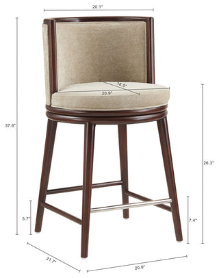 Manhattan Comfort Evalyn Counter Stool, Natural, Single