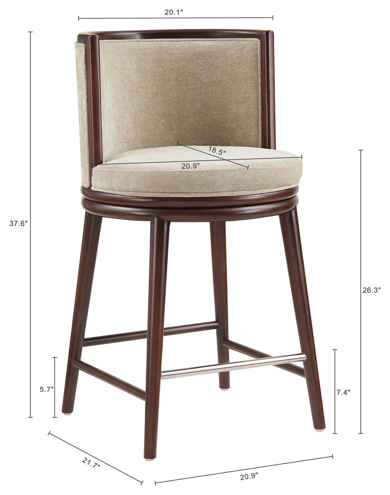 Manhattan Comfort Evalyn Counter Stool, Natural, Single