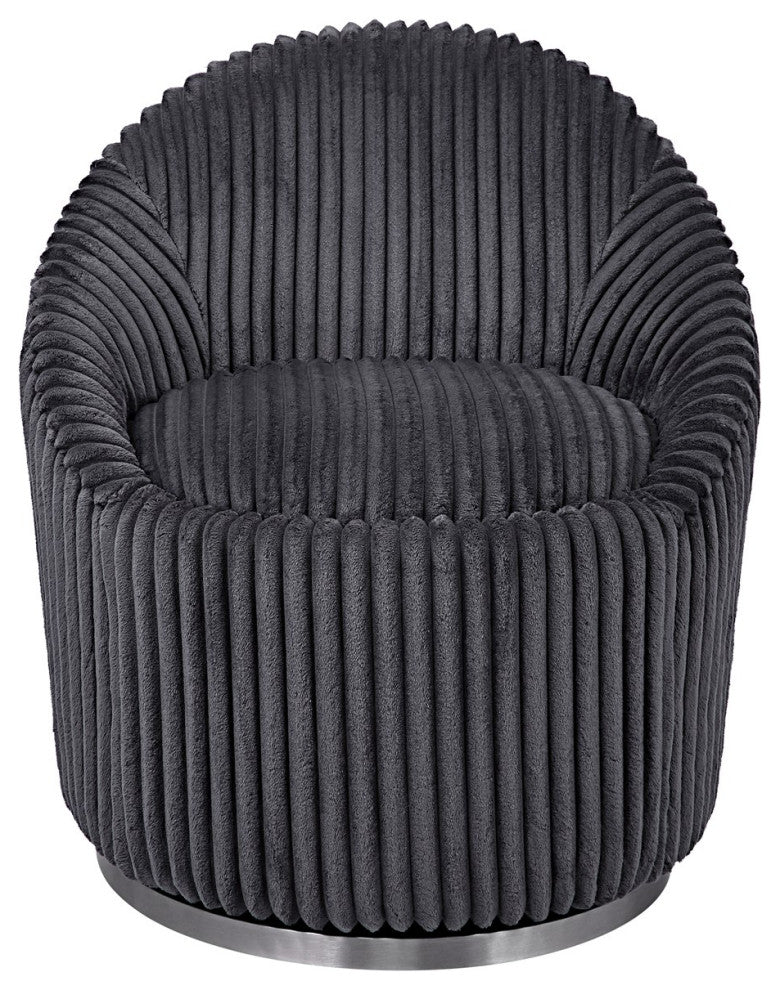 Uttermost Crue Gray Fabric Swivel Chair 23599