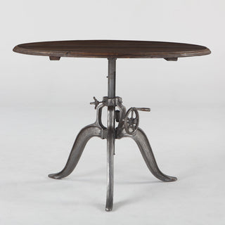 Artezia 48-Inch Adjustable Crank Round Table with Reclaimed Teak Top