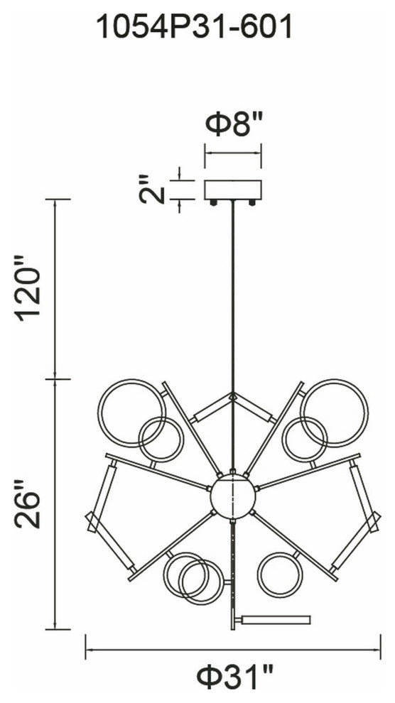Colette LED Chandelier With Chrome Finish