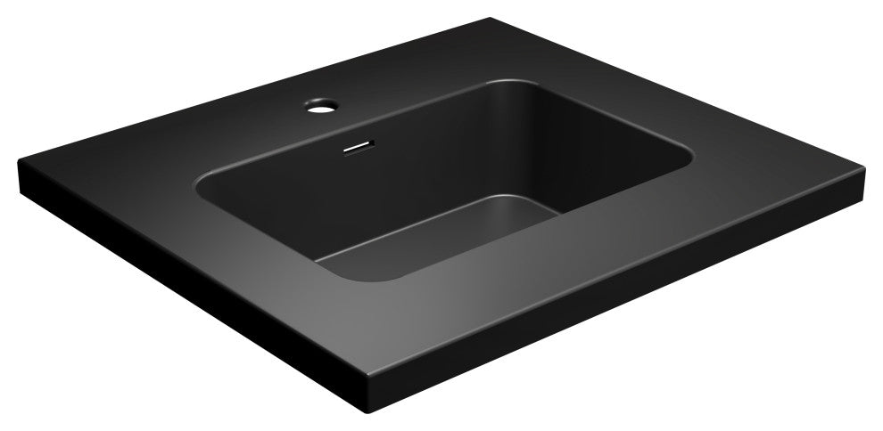 Dyconn Faucet 25" Solid Surface Vanity Top, Black