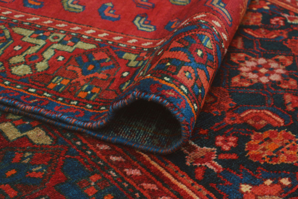 Fine Vintage Distressed Alyanna Red/Blue Runner, 3'8x9'0