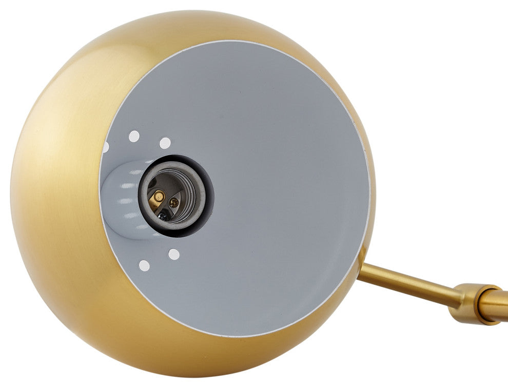 Inspired Home Emmalin Table Lamp, Marble Stone Base, Brass