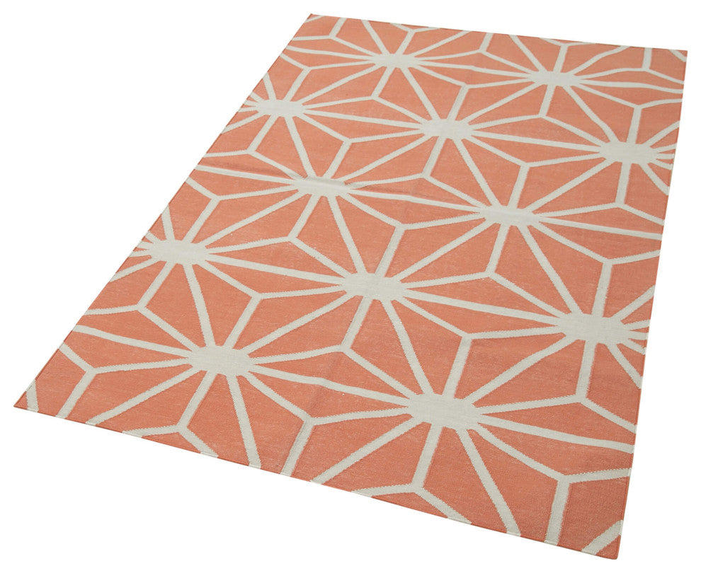Rug N Carpet - Handmade Wool 3' 7'' x 5' 5'' Flatweave Dhurrie Kilim Rug
