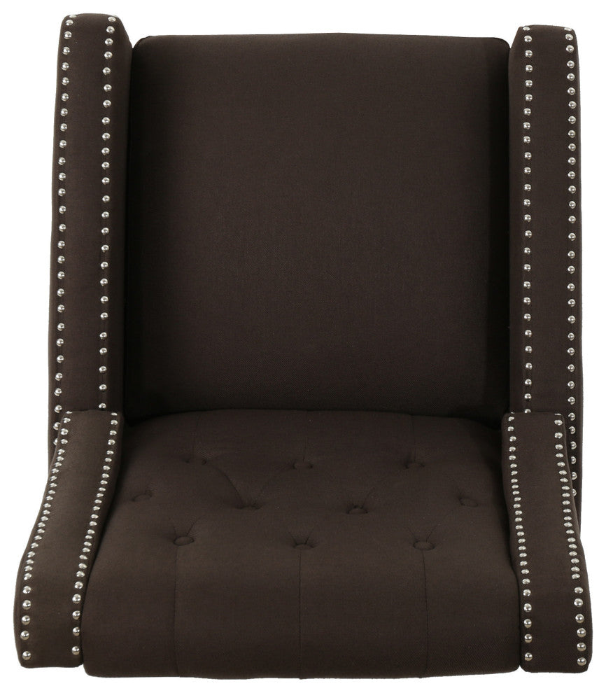 GDF Studio Ingrid Tufted Back Fabric Recliner Chair, Coffee