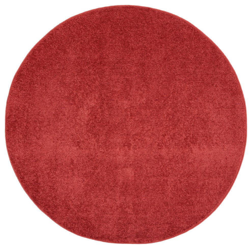 Nourison Essentials 4' x Round Brick Red Outdoor Area Rug