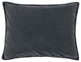 Stonewashed Cotton Canvas Pillow Sham, 21"x27", Charcoal, 1 Piece