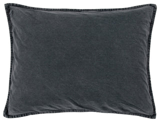 Stonewashed Cotton Canvas Pillow Sham, 21"x27", Charcoal, 1 Piece