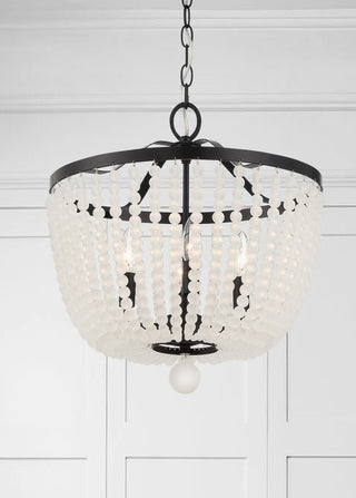 Crystorama Lighting Group 604 Rylee 4 Light 17"W Crystal Pendant - Matte Black