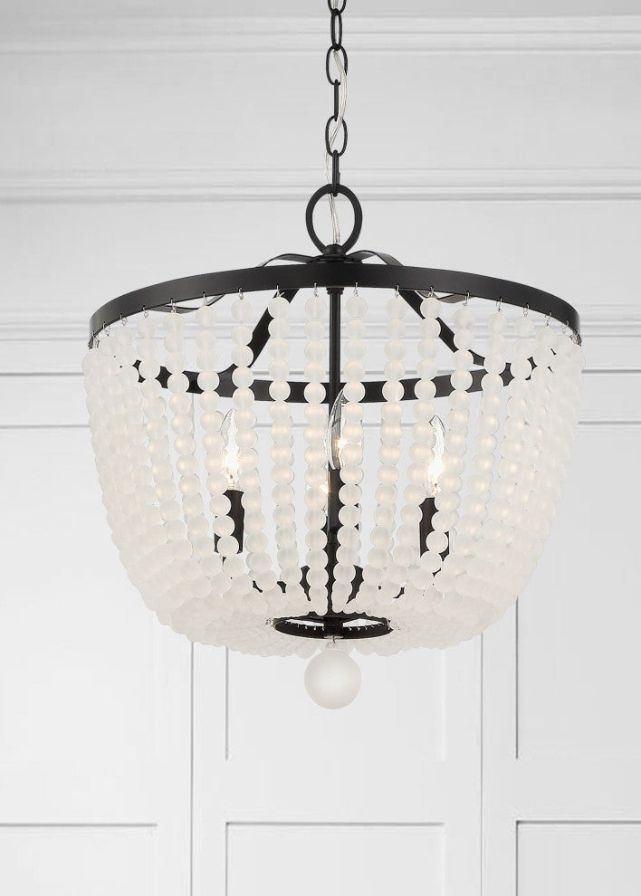 Crystorama Lighting Group 604 Rylee 4 Light 17"W Crystal Pendant - Matte Black