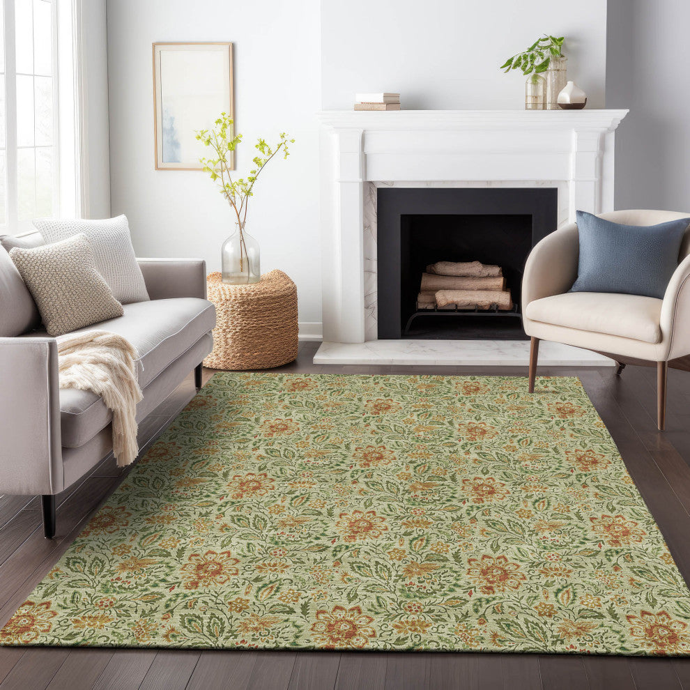 Premium Machine Washable Mayfield AMF660 Aloe 8' x 10' Rug