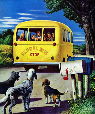 "School Bus" Painting Print on Canvas by Stevan Dohanos