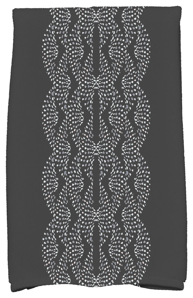 Dotted Focus 18"x30" Black Geometric Print Kitchen Towel