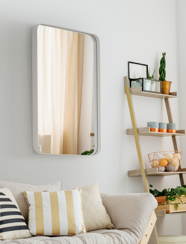 Decorative Mirror, White, 24x36