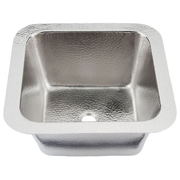 Thompson Traders 1S-BRN Tamayo 15-5/8" Single Basin Drop-In / - Hammered Nickel