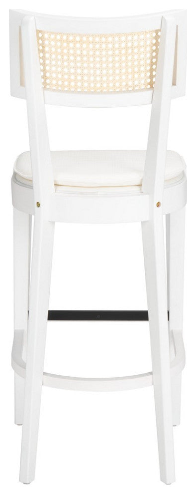 Safavieh Galway Cane Bar Stool, White/Natural