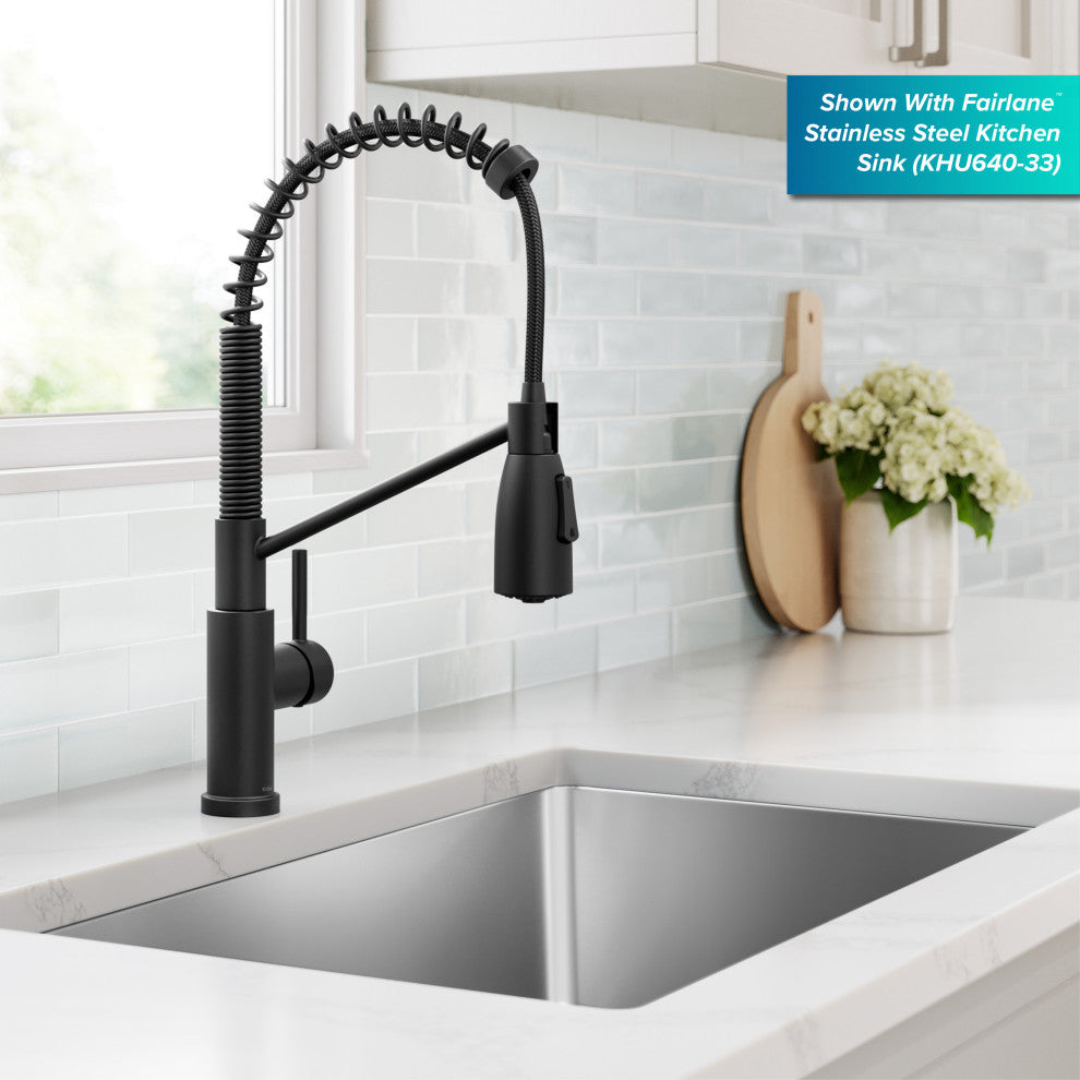 KRAUS Coda Commercial Style 2-Function 1-Handle Pull Down Kitchen Faucet, MB