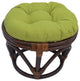 18" Round Spun Polyester Tufted Footstool Cushion, Lime