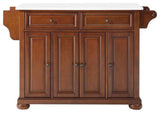 Crosley Furniture Alexandria Wood Granite Top Kitchen Island in Cherry