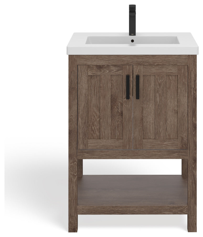 The Betsy Bathroom Vanity, Brown, 24", Single Sink, Freestanding